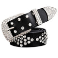 Women's Leather Rhinestones Belt
