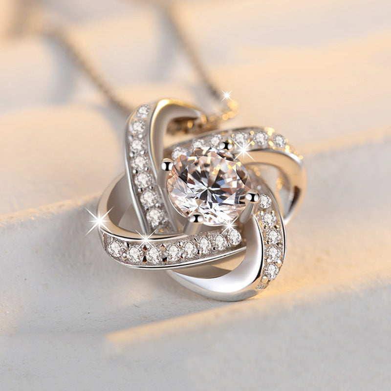 925 Sterling Silver Necklace Zircon Necklaces & Pendants Gift
