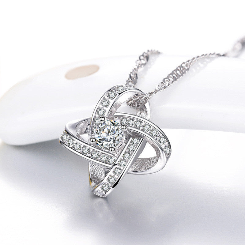 925 Sterling Silver Necklace Zircon Necklaces & Pendants Gift