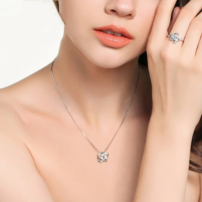 925 Sterling Silver Necklace Zircon Necklaces & Pendants Gift