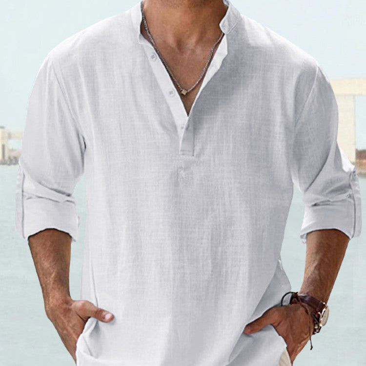 Men's Casual Cotton Linen Shirt