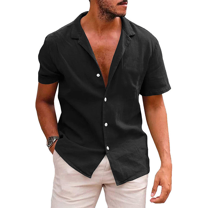 Men's Casual Button Down Short Sleeve Beach Shirt