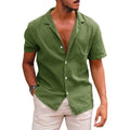 Men's Casual Button Down Short Sleeve Beach Shirt