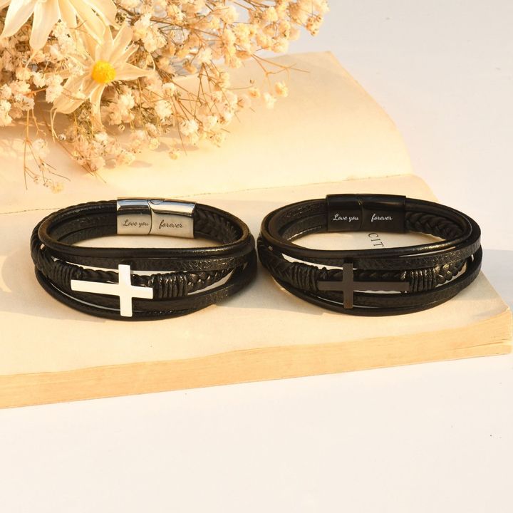 Mens Cross  Bracelet