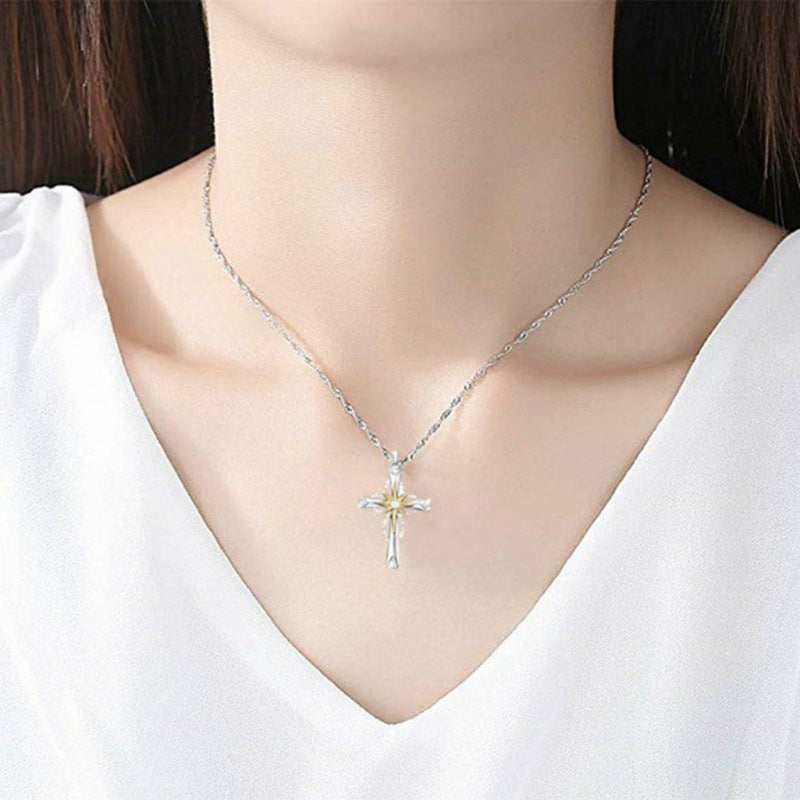 Fashion Octagon Star Cross Pendant Necklaces