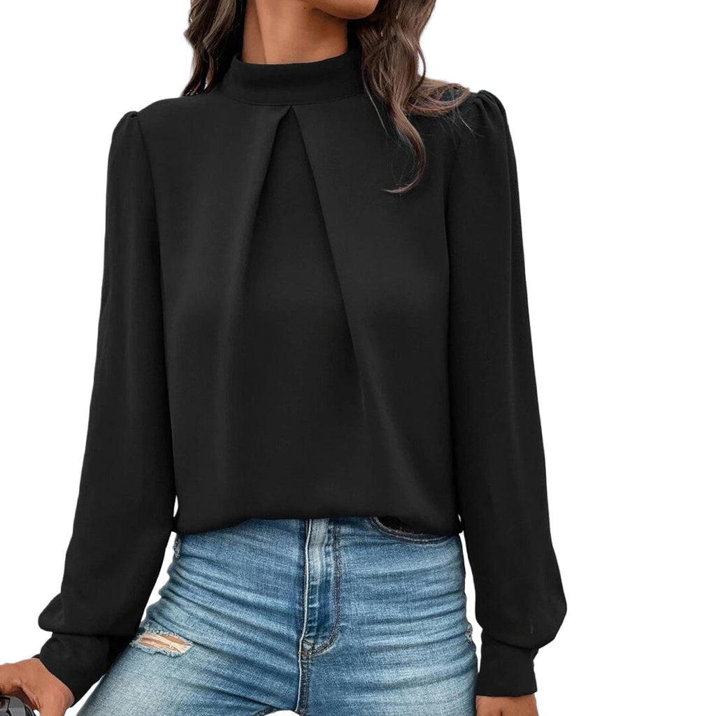 Women's Satin Fashion Long-Sleeve Blouse Top