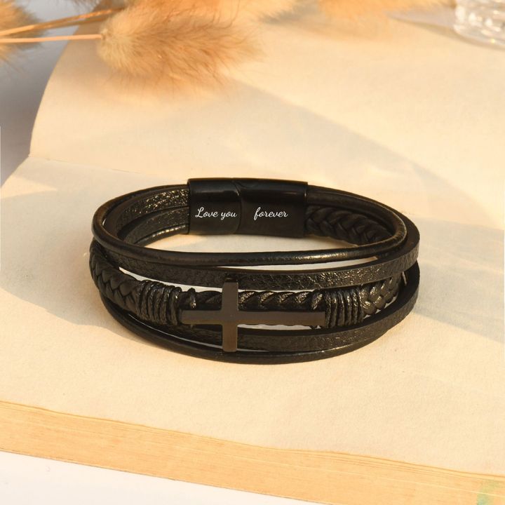 Mens Cross  Bracelet