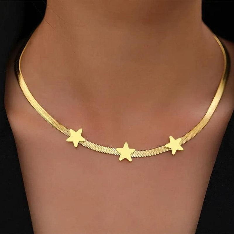 Gothic Blade Snake Chains Stars Choker