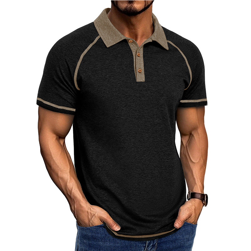 Men's Short Sleeved Lapel T-shirt