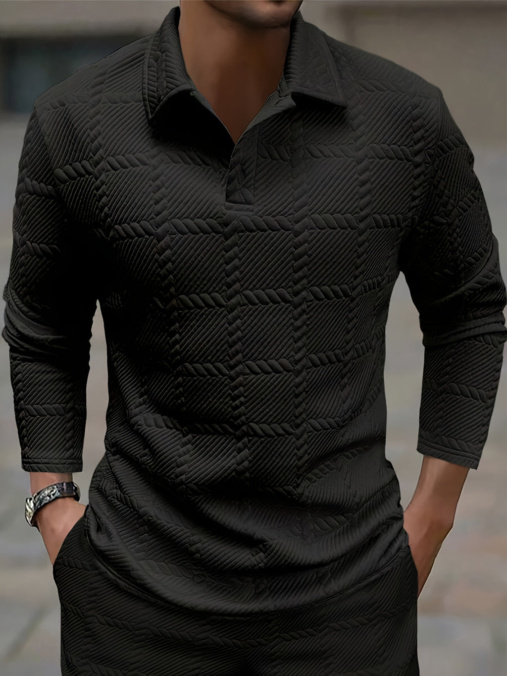 Mens Long-Sleeve Polo Shirt