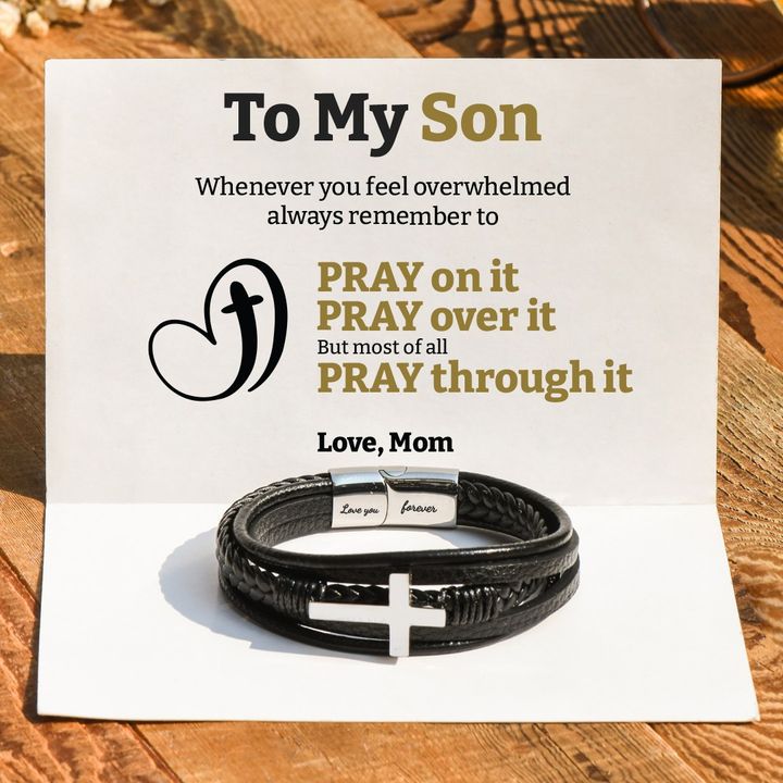 Mens Cross  Bracelet