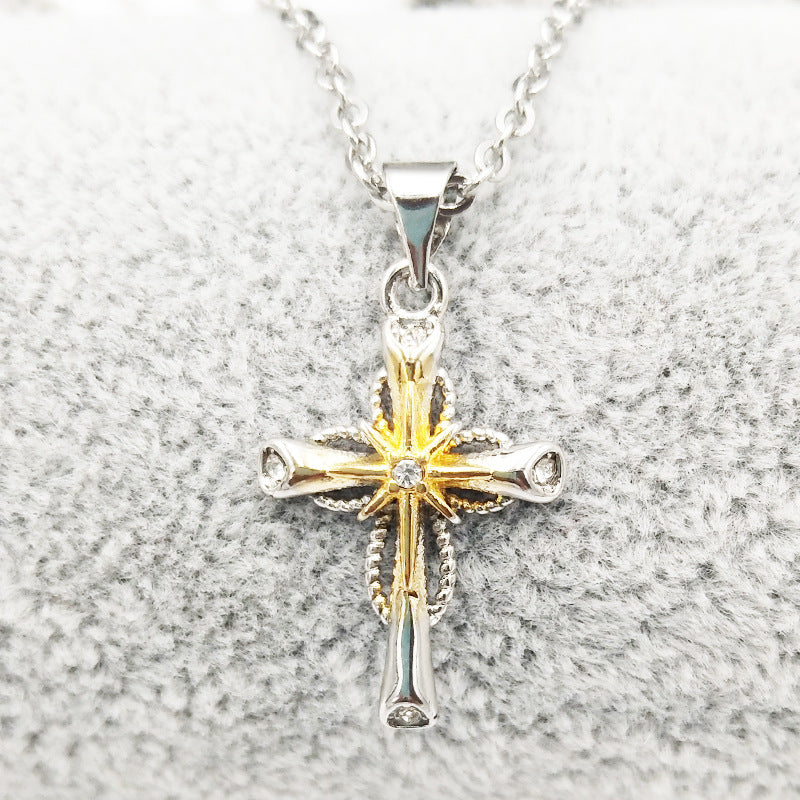 Fashion Octagon Star Cross Pendant Necklaces