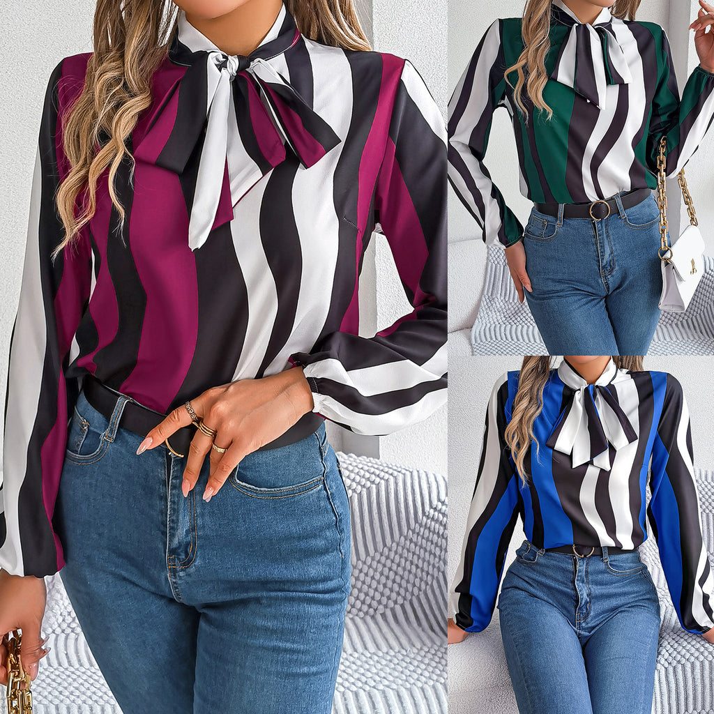 Women's Elegant Contrasting-Color Top