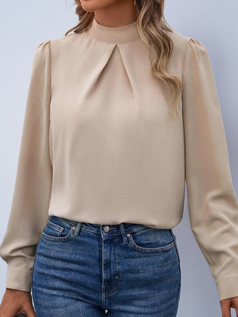 Women's Satin Fashion Long-Sleeve Blouse Top