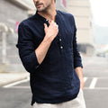 Men's Vintage Linen Shirts Button-Up
