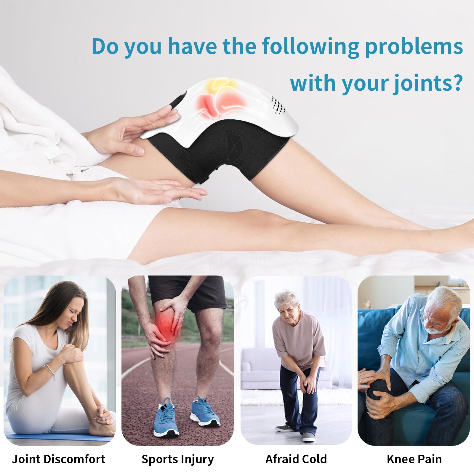 Electric Knee Massager - Infrared Laser, Vibration
