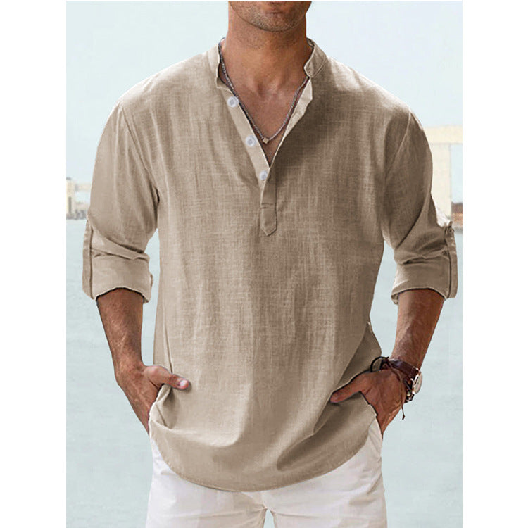 Men's Casual Cotton Linen Shirt