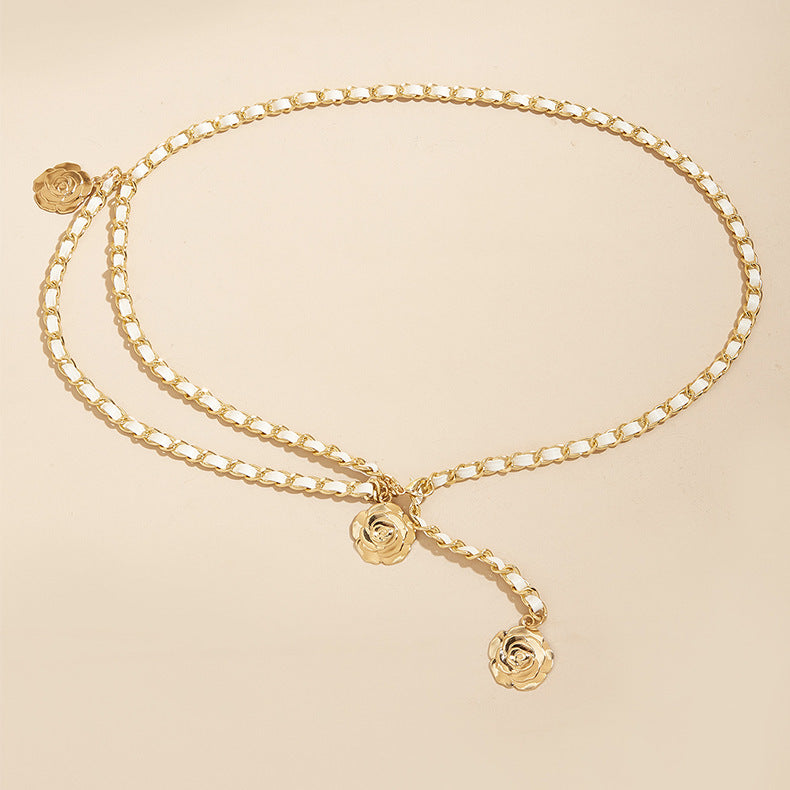 Women's Camellia Waist Chain Belt